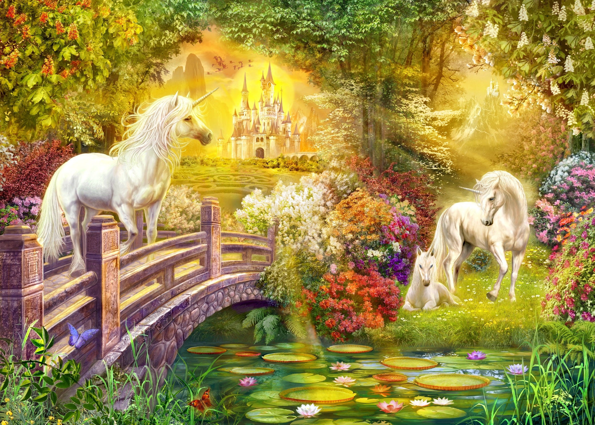 Enchanted Gardens Unicorns 300 Piece Jigsaw Puzzle