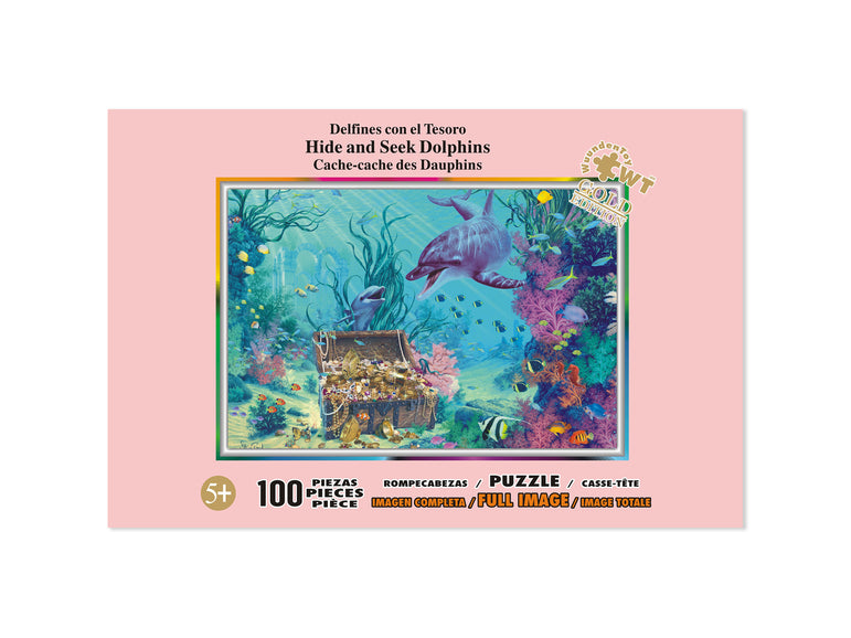 Hide and Seek Dolphins 100 Piece Jigsaw Puzzle