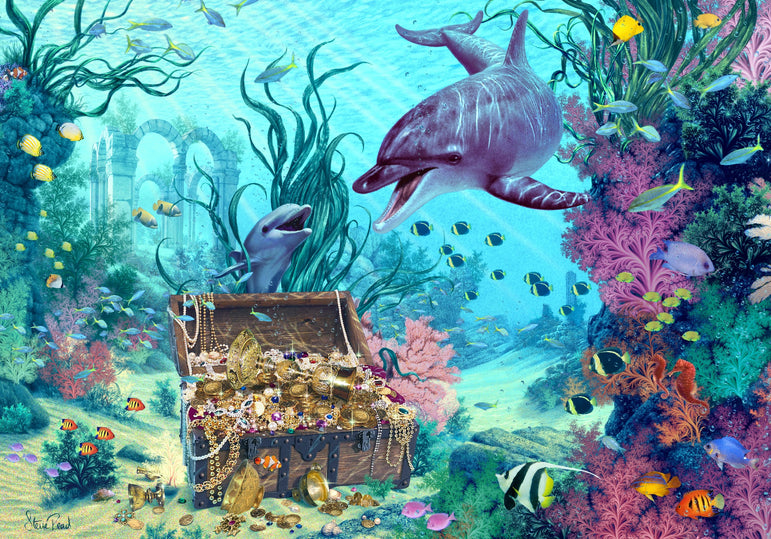 Hide and Seek Dolphins 100 Piece Jigsaw Puzzle