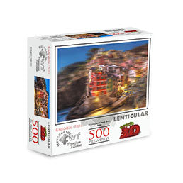 "Riomaggiore Cinque Terre, Italy" Premium Edition - 500 Pieces Lenticular Puzzle