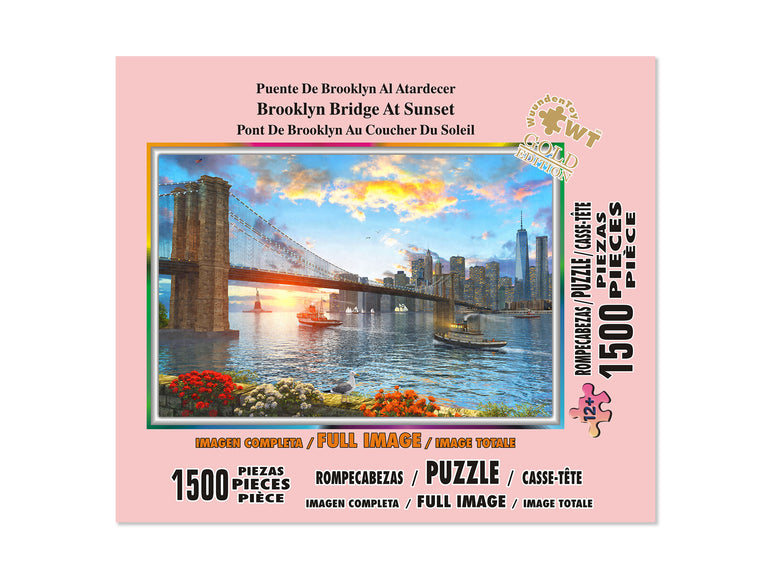 Manhattan Brooklyn Bridge Sunset 3000 Piece Jigsaw Puzzle