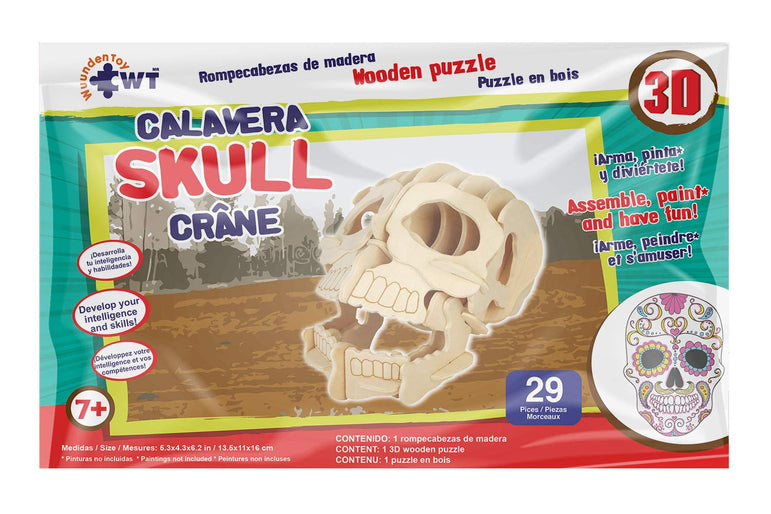 Skull Stem Brain Teasers 3D Wooden Animal Puzzles