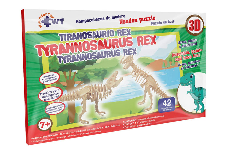 Tyrannosaure Puzzle 3d En Bois