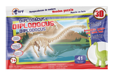 Diplodocus Long Neck Stem Brain Teasers 3D Wooden Animal Puzzles