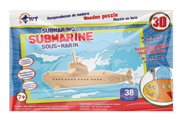Submarine Stem Brain Teasers 3D Wooden Puzzles