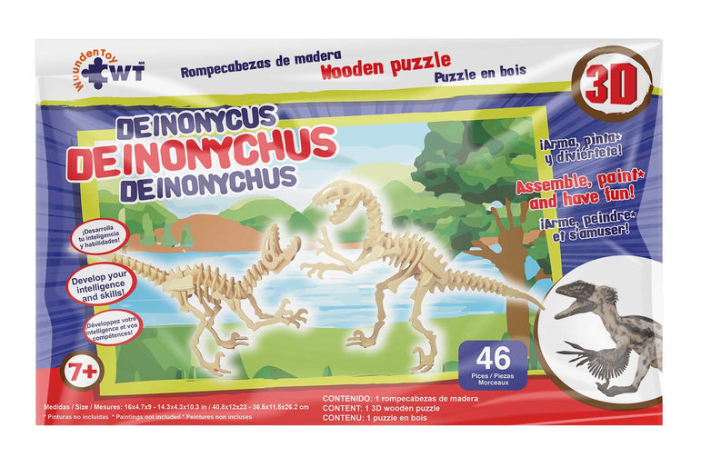 Deinonychus Stem Brain Teasers 3D Wooden Animal Puzzles