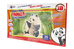 Panda Bear Stem Brain Teasers 3D Wooden Animal Puzzles