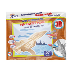 F16 Fighter Jet Puzzle STEM Brain Teasers 3D Wooden