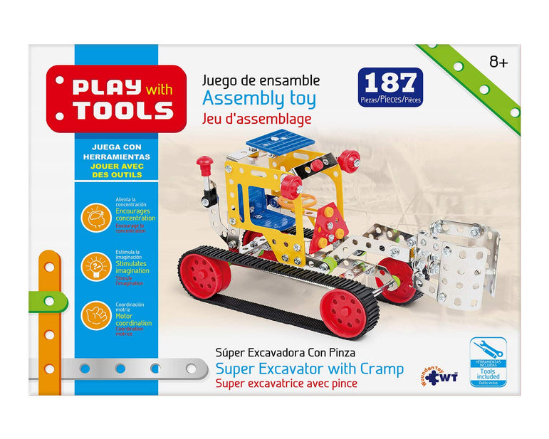 Super Excavator with Cramp Building Kit Toy Set STEM - Metal DIY