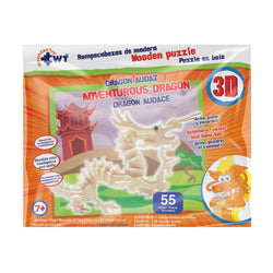 Chinese Dragon Puzzle STEM Brain Teasers 3D Wooden Animal Puzzles