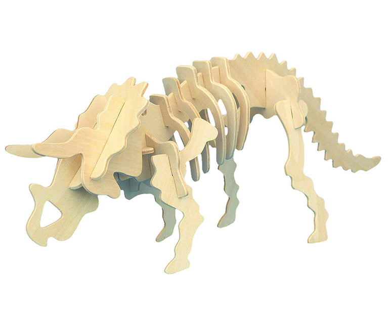 Triceratops Dinosaur STEM Brain Teasers 3D Wooden Animal Puzzles