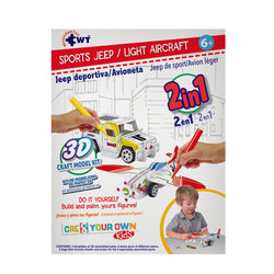 "Sports Jeep & Light Aircraft" Kit 2 In 1 Puzzle Build and Paint