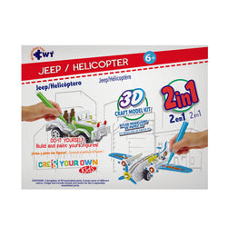 " Jeep & Helicopter" Kit 2 In 1 Puzzle Build and Paint