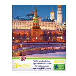 Night View at Kremlin Moscu 500 Piece Jigsaw Puzzle