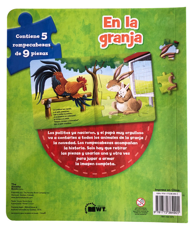 "En la Granja" My First Book with Puzzles - Books in Spanish